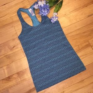 Ivivva teal and aqua Geometric tank top